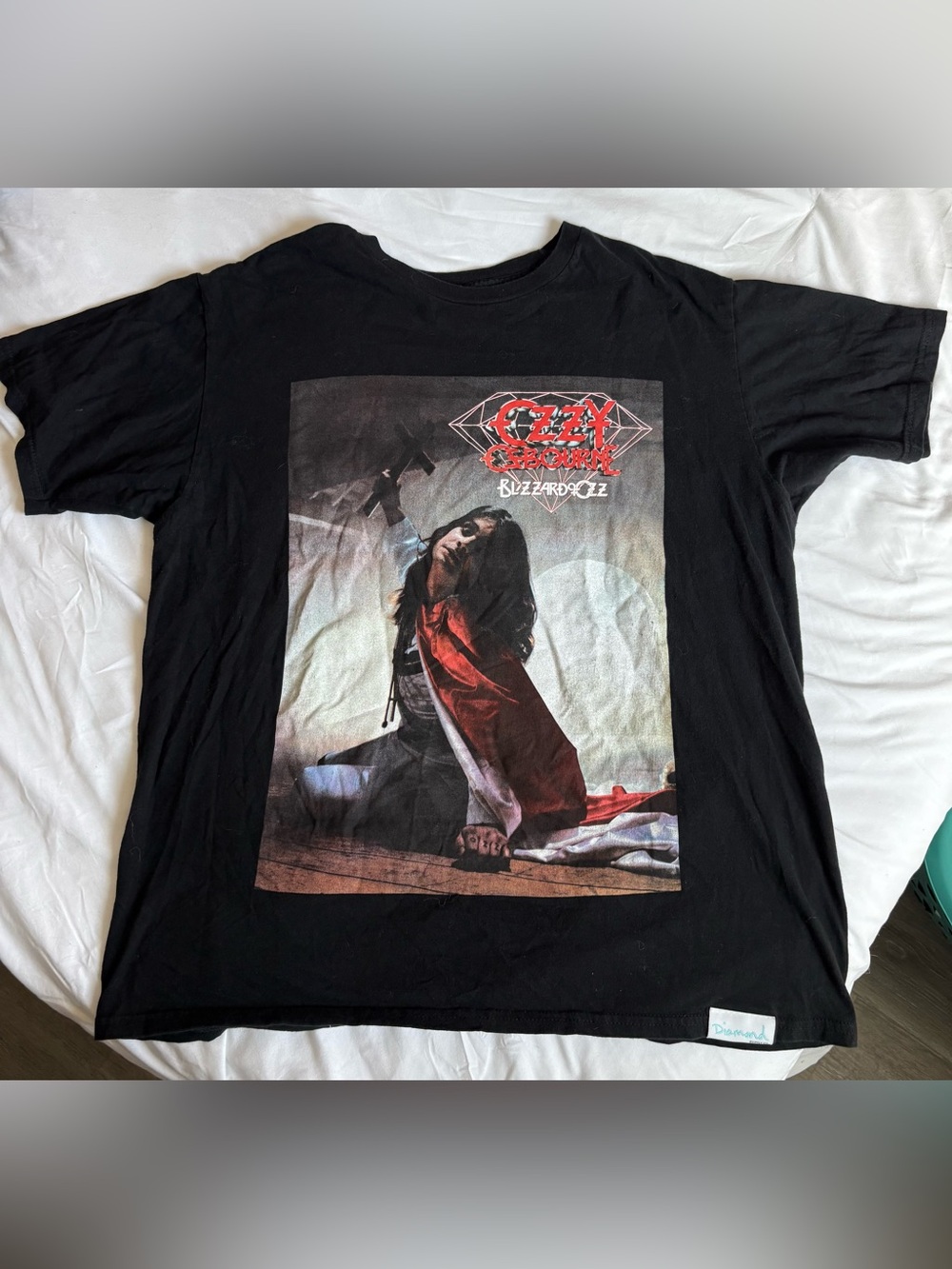 Diamond Supply Co. Black Tee - Ozzy Osbourne Blizzard of Oz - Size L